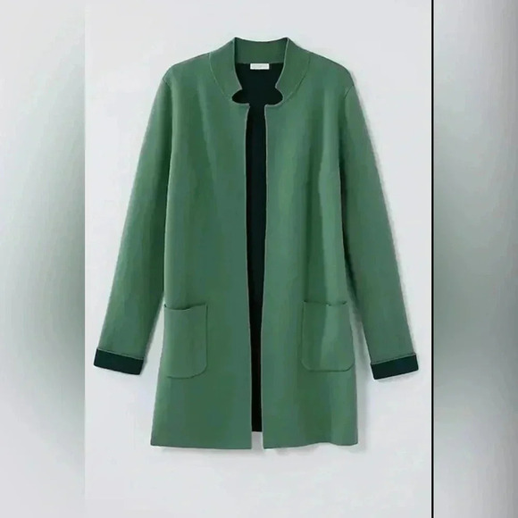 J.Jill ~ open front cardi green with cuffed sleeve size small petite - Picture 1 of 7